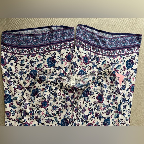 New Joie Drawstring Floral Paisley Print Wide Leg Palazzo Pants Size M - Picture 4 of 10